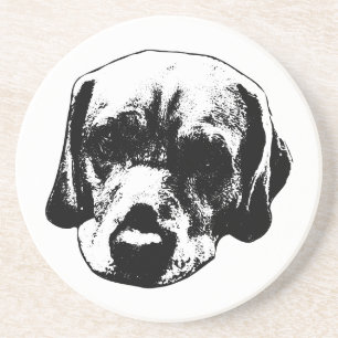 Monochrome Labrador Close-up Onderzetter