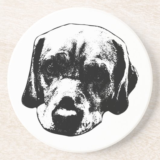 Monochrome Labrador Close-up Onderzetter (Voorkant)