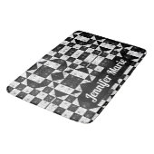 Monochrome lasklasjes met ingedrukte florale drieh badmat (Gekanteld)