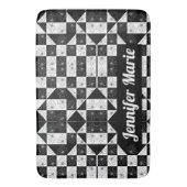 Monochrome lasklasjes met ingedrukte florale drieh badmat (Voorkant Verticaal)