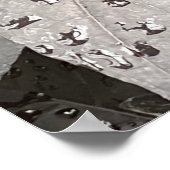 Monochrome Leaf Raindrop Fotografie Poster (Hoek)