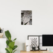 Monochrome Leaf Raindrop Fotografie Poster (Thuiskantoor)