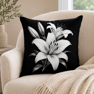 Monochrome Lelie Kussen