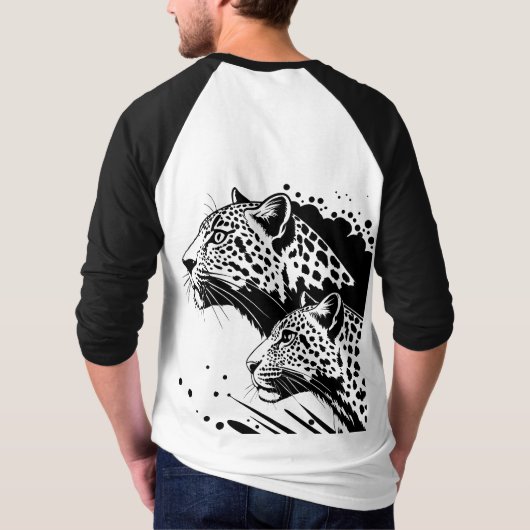Monochrome Leopard T-shirt Design (Achterkant)