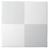 Monochrome lichtgrijze witte geruite keramische Te Tegeltje (Voorkant)