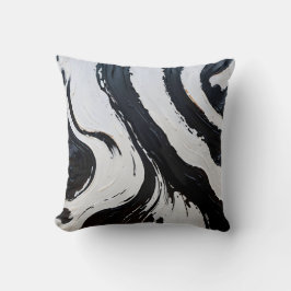 Monochrome lijnen en curven Sierkussen