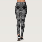 monochrome lijnen: getextureerd abstract ontwerp leggings (Achterkant)
