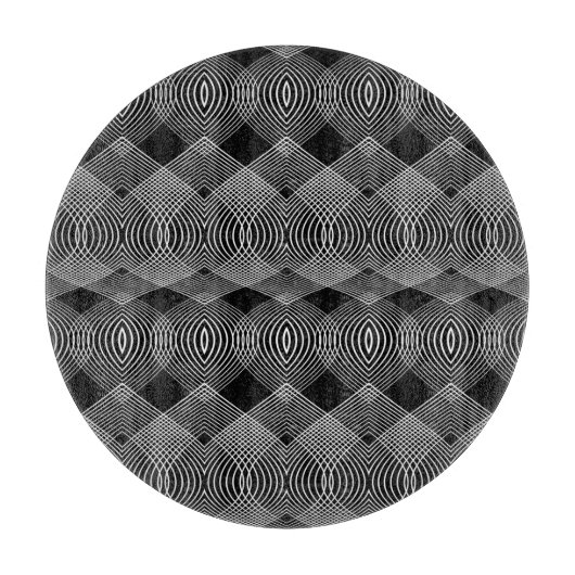 monochrome lijnen: getextureerd abstract ontwerp snijplank (Voorkant)