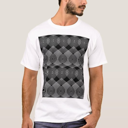 monochrome lijnen: getextureerd abstract ontwerp t-shirt (Voorkant)