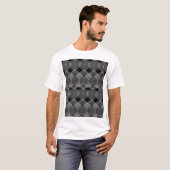monochrome lijnen: getextureerd abstract ontwerp t-shirt (Voorkant volledig)