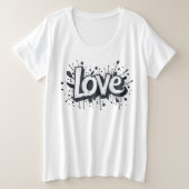 Monochrome Love-Label Grote Maat T-shirt (Design voorkant)