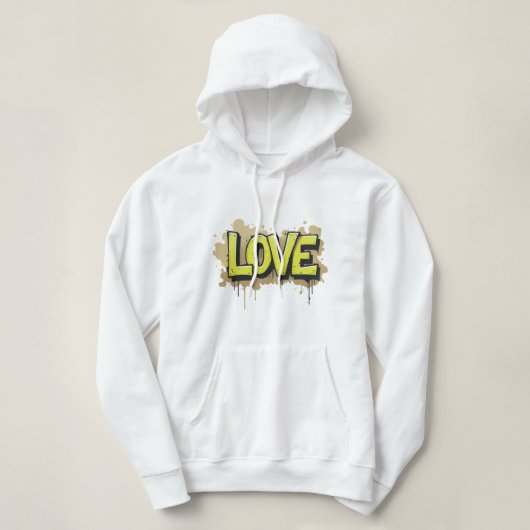 Monochrome Love-Label Hoodie (Design voorkant)