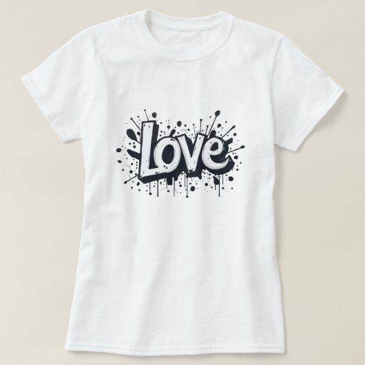 Monochrome Love-Label T-shirt (Design voorkant)