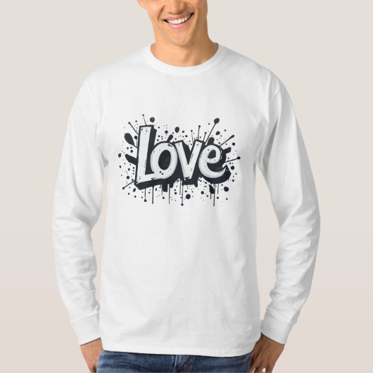 Monochrome Love-Label T-shirt (Voorkant)