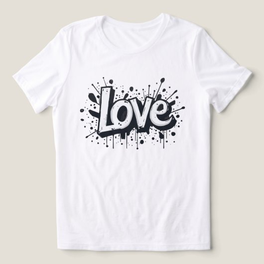 Monochrome Love-Label Tri-Blend Shirt (Design voorkant)