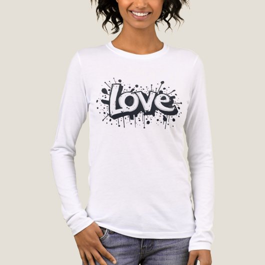 Monochrome Love-Label Tri-Blend Shirt (Voorkant volledig)