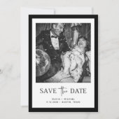 Monochrome Luxe | Zwart-wit Foto QR Code Save The Date (Voorkant)