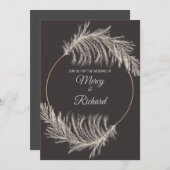 Monochrome Luxury Pampas Grass Boho Wedding Card (Voorkant / Achterkant)