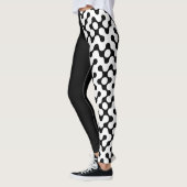 Monochrome Magic: Zwart-wit patroon voor vrouwen Leggings (Links)