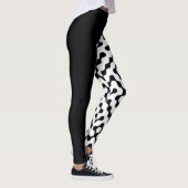 Monochrome Magic: Zwart-wit patroon voor vrouwen Leggings (Rechts)