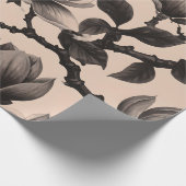  Monochrome Magnolia Gift Wrap Cadeaupapier (Hoek)