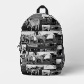 Monochrome majesteit: een Highland Koe fotocollage Bedrukte Rugzak (Voorkant)