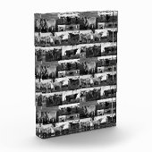 Monochrome majesteit: een Highland Koe fotocollage Fotoblokken (Links)