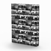 Monochrome majesteit: een Highland Koe fotocollage Fotoblokken (Rechts)