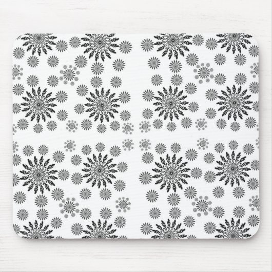 Monochrome Mandala Symfonie: Modern Geometrisch Pa Muismat (Voorkant)