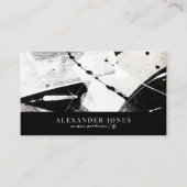 Monochrome mannelijke borstelstreken QR-code Visitekaartje (Voorkant)