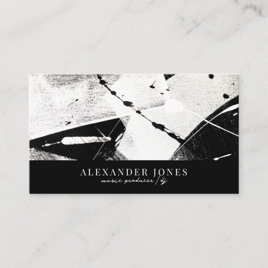 Monochrome mannelijke borstelstreken QR-code Visitekaartje (Voorkant)