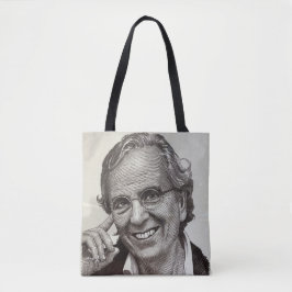 Monochrome mannelijke muze tote bag