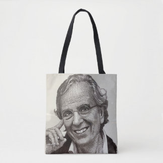 Monochrome mannelijke muze tote bag