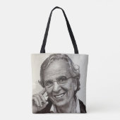 Monochrome mannelijke muze tote bag (Achterkant)