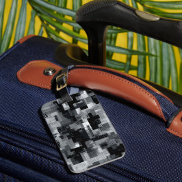 Monochrome Matrix Mozaïek Bagagelabel