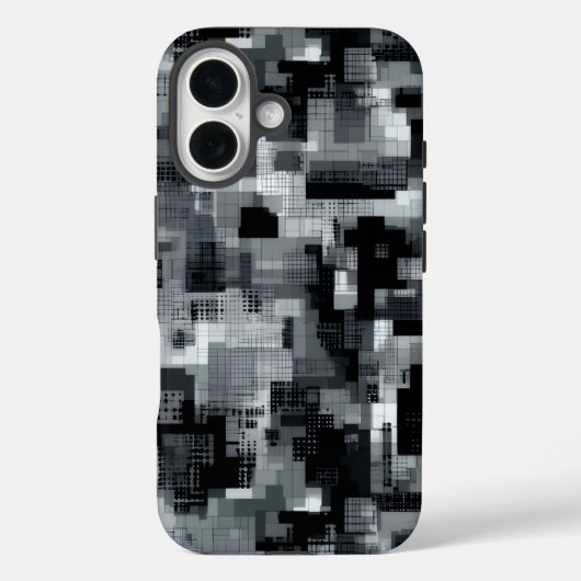 Monochrome Matrix Mozaïek Case-Mate iPhone Case (Achterkant)