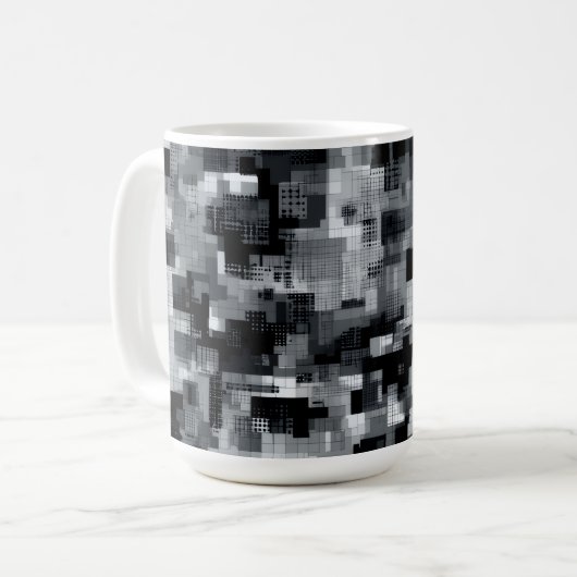 Monochrome Matrix Mozaïek Koffiemok (Voorkant links)