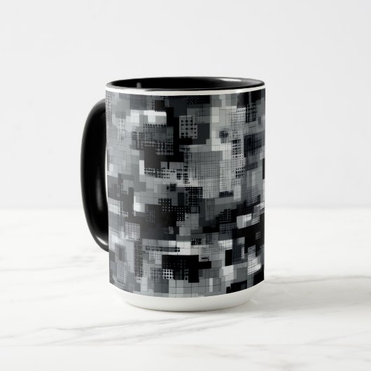 Monochrome Matrix Mozaïek Mok (Voorkant links)