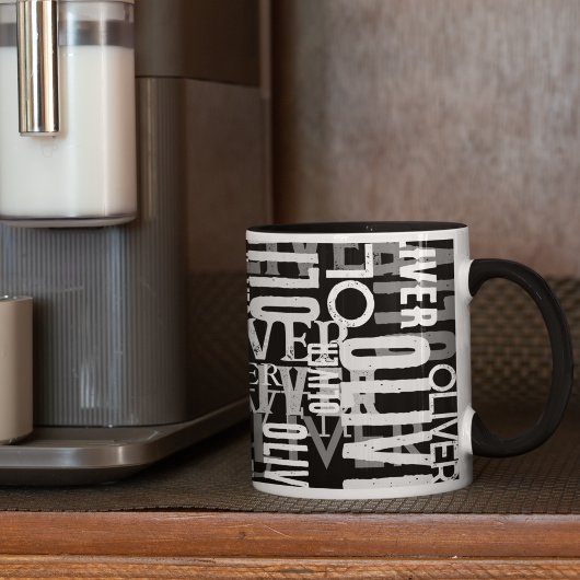 Monochrome memorabele zwart-wit douane mok