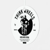 Monochrome metalen Ornament voor fietsers (Voorkant links)