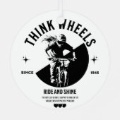 Monochrome metalen Ornament voor fietsers (Achterkant)