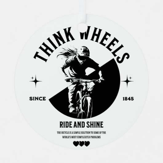 Monochrome metalen Ornament voor fietsers (Voorkant)