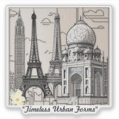 "Monochrome metropool" Sticker (Voorkant)