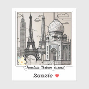 "Monochrome metropool" Sticker