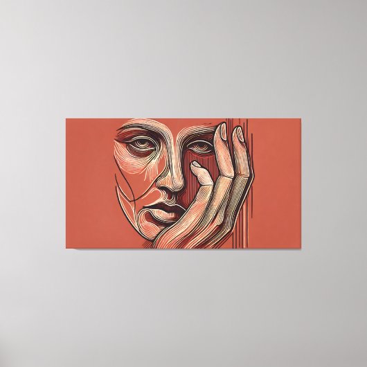 Monochrome minimalisme canvas kunst (Voorkant)