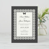 Monochrome minimalist elegant wedding  kaart (Staand voorkant)