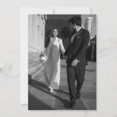 Monochrome minimalist elegant wedding  kaart (Achterkant)