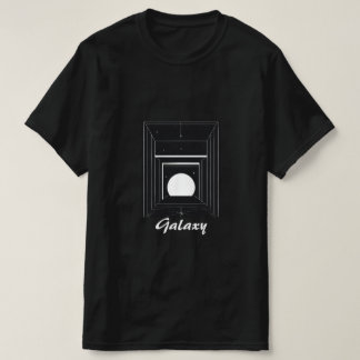 Monochrome minimalistische Galaxy in Cube Logo T-shirt