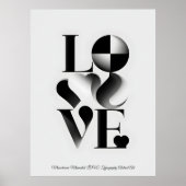 Monochrome minimalistische LOVE-typografie abstrac Poster (Voorkant)