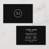 Monochrome minimalistische monogrammen: Elegant Bl Visitekaartje (Voorkant / Achterkant)